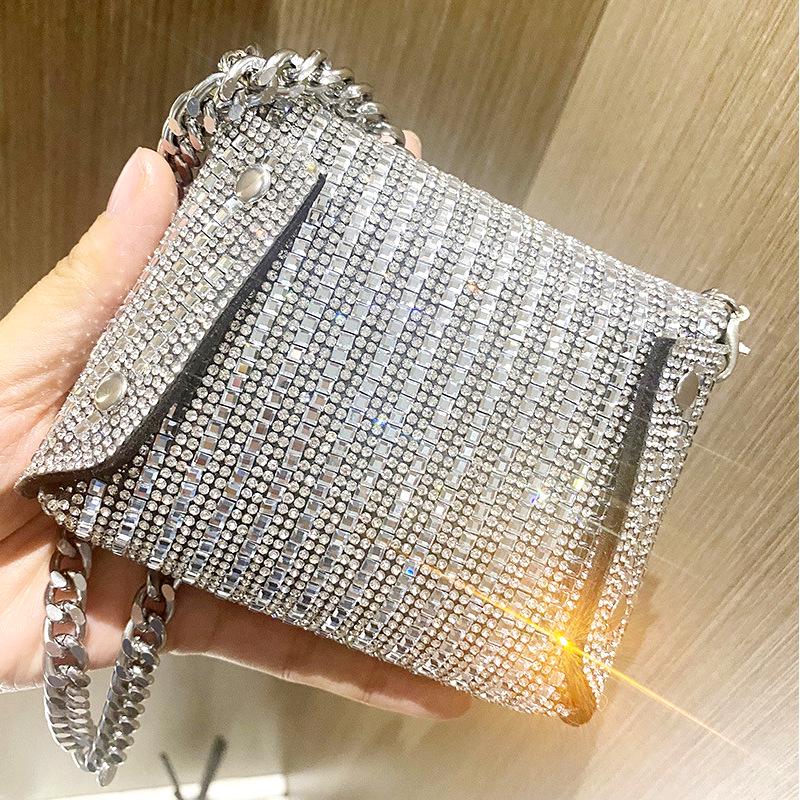 2024 Rhinestone Chain Mini Shoulder Crossbody Bag - Trendy Handheld Party Bag for Women