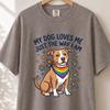 My Dog Loves Me Just The Way I Am Shirt, Rainbow Pitbull Tee, Dog Mom Comfort Colors T-Shirt, LGBTQ Dog Mom Gift, Subtle Pride Shirt