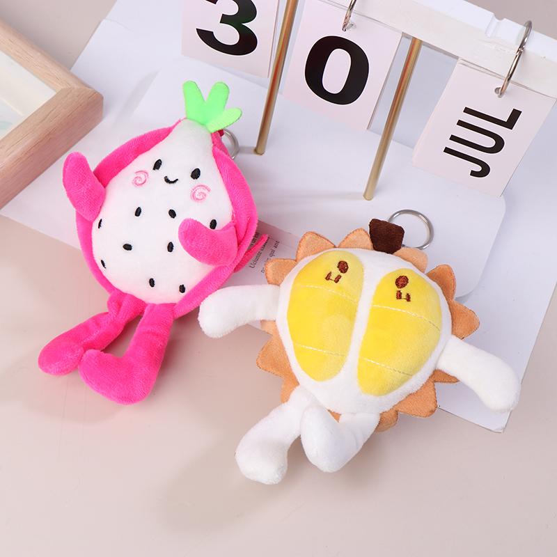 Süße Frucht Drachenfrucht Schlüsselanhänger Plüschtier Spielzeug Cartoon Durian Pitaya Flauschiger Schlüsselanhänger Anhänger Rucksack Anhänger Auto Tasche Dekoration Geschenk