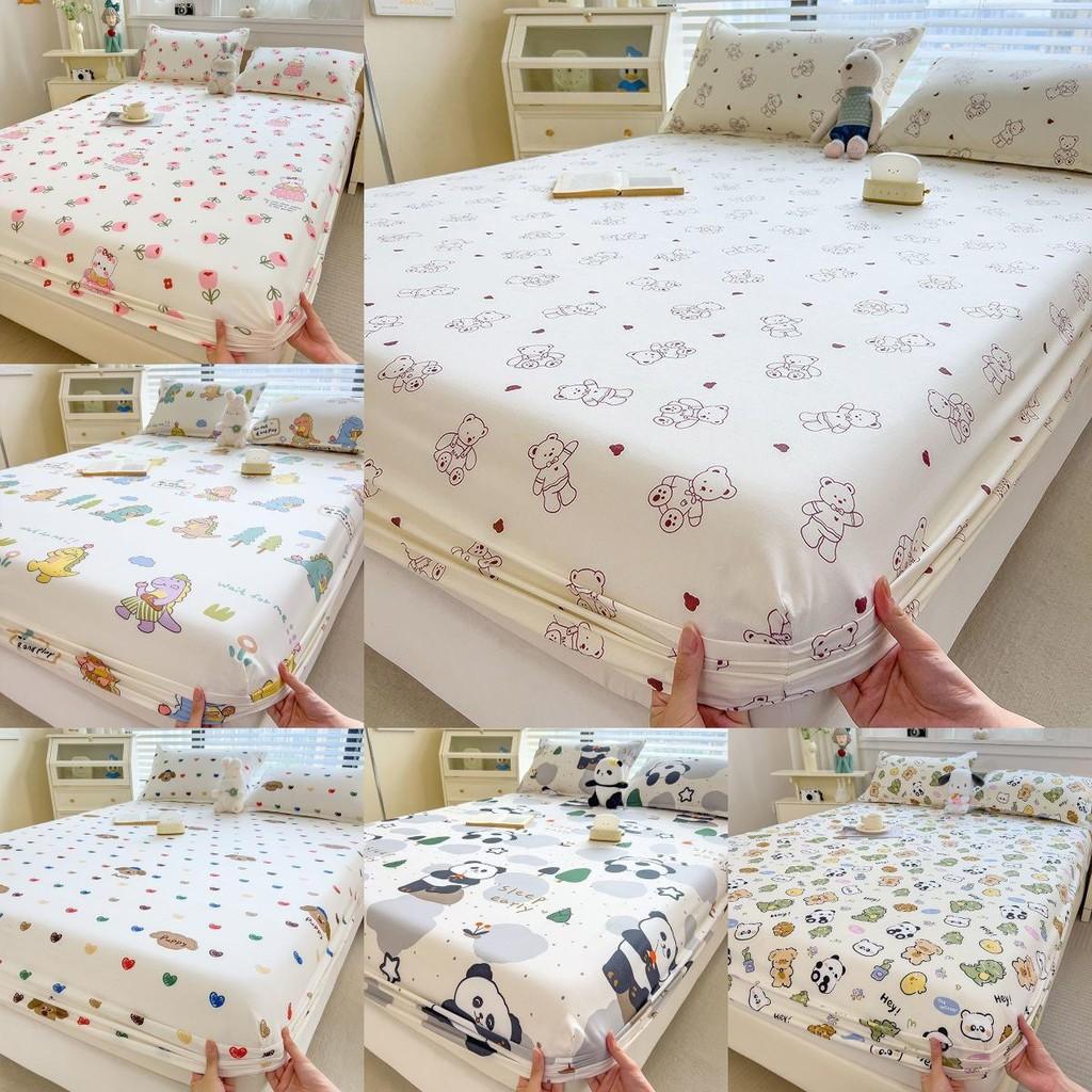 Dinosaur Dog Flower Bear Print Bedspread Set Cartoon Mattress Cover Protective