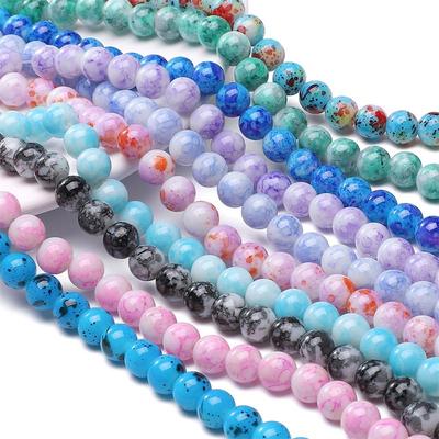30Pcs Crystal Glass Beads Dyeing Porcelain Loose Spacer Beads for Jewelry Making DIY Bracelet Necklace