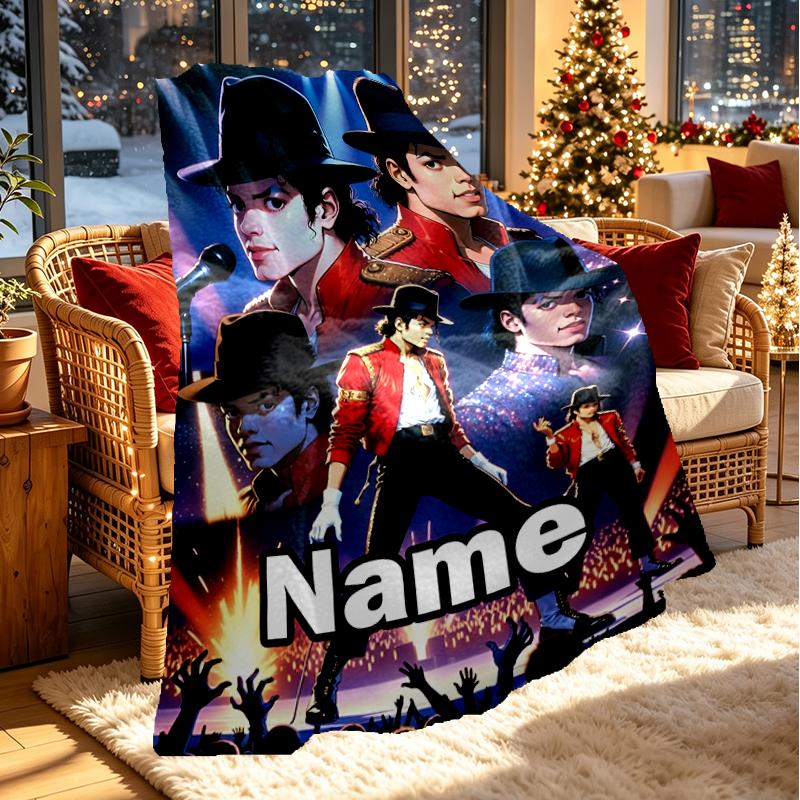 Individuell personalisierte Michael Jackson Print Decke, Heimdekoration, Schlafzimmer, Sofa, Camping, Couch, Geschenke für Geburtstag Weihnachten