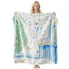 Soft Fleece Blanket With Starry Sky Print Camping Sofa Napping Air Conditioning Use Customizable Design