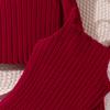 Big Girl Autumn Winter New Knitted Long Sleeve Beaded Blouse Strap Dress Set
