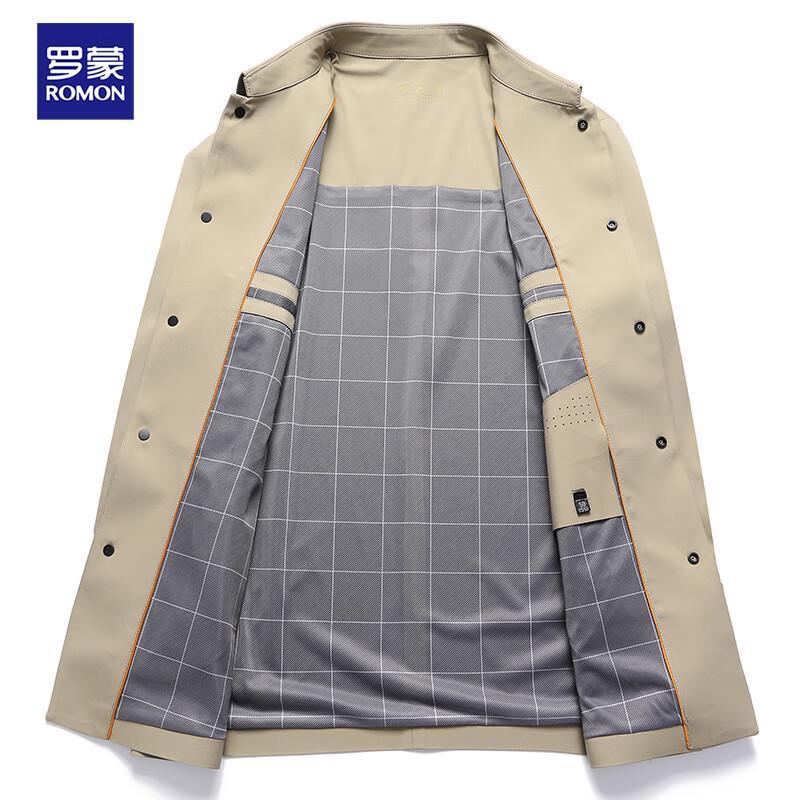 ROMON Men's Mid-Length Business Casual Trench Coat