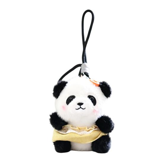 Doll Pendant, Mini Size Portable Keychain Pendant, Soft Velvet Fabric Panda Design Doll, Durable Accessory for Bags Keys Backpacks