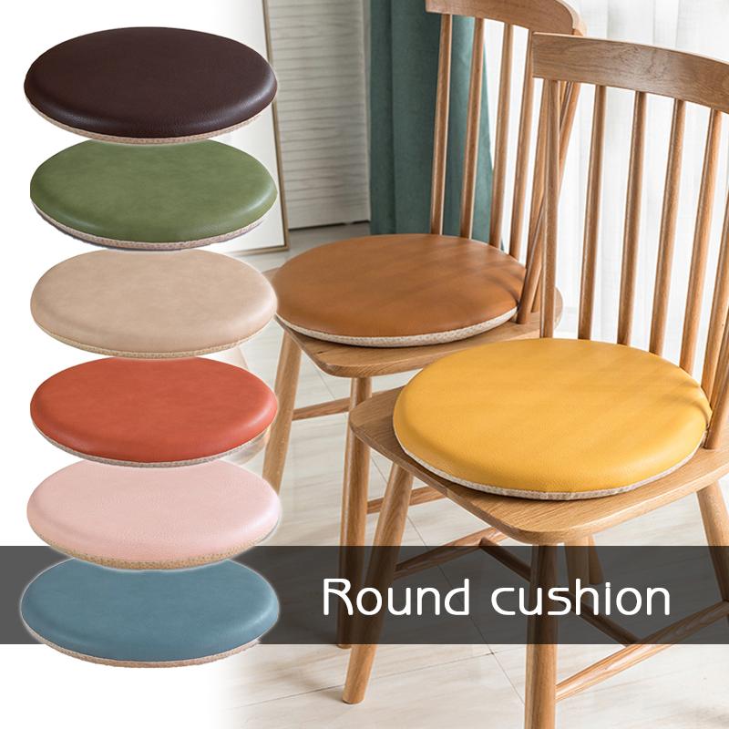 Cuscini per Seduta Sedia da Pranzo Portatile Stile Semplice per Interni, Ufficio Domestico, Cucina, Seduta Rotonda Solida in Pelle per Sedia