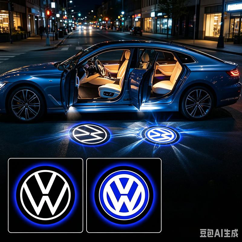 2Pcs Led Car Door Logo Emblem Welcome Light sticker For VW Golf 7 MK7 Tiguan MK2 For Volkswagen Polo B5 B6 B7 T4 T5 Golf 4 5 6