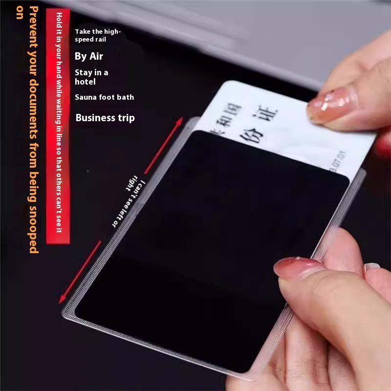 Anti-Peep Card Holder Double-Sided Id Card Protective Cover Bank Card Anti-Leakage Protection Privacy Document Holder Anti-Demag