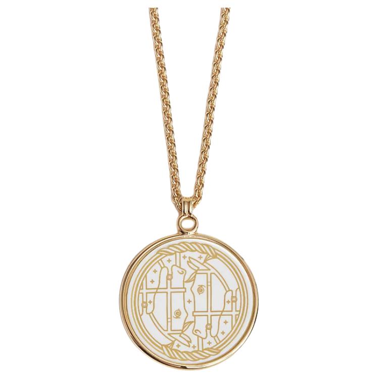 

Hermes Medaille Quadrige Horse Head Pattern Print Metal Gold Plated Enamel Necklace Women necklace H972311FEC6 Basic Packaging-Box+Dust Bag or Padding Board