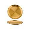 Korean Gold Stainless Steel Round Tray - Barbecue, Cafe, Fruit, Cake, and Dinner Plate