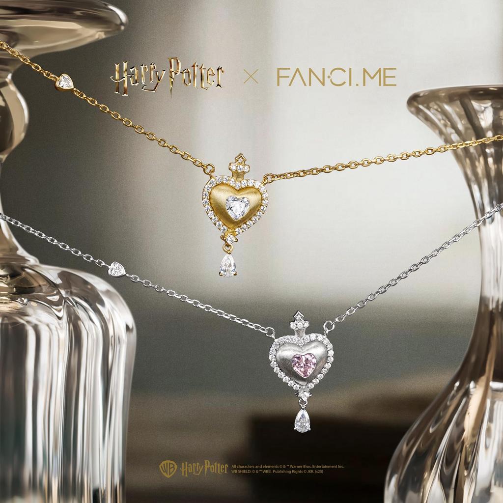 x Harry Potter Official Collaboration Amortensia Necklace for Precious Harry Christmas Gift Women, Silver, Metal, Potter, Halloween, (Gold)