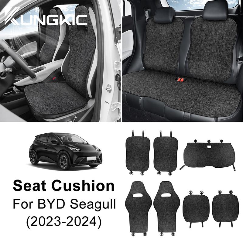 Linen Four Seasons Car Seat Cushion for Byd Seagull -2024 Breathable Protect Mat Seat Pad Trim Interior Accessories