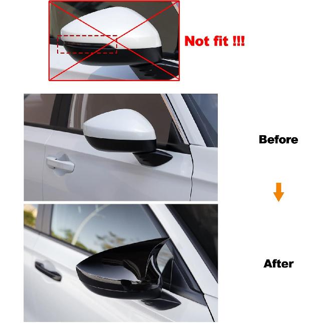 CKE 2pcs Compatible with Honda Civic 2026 2025 2024 Accessories Aggressive Look Sport Door Side Mirror Cover Exterior Rearview Mirror Guard Cover