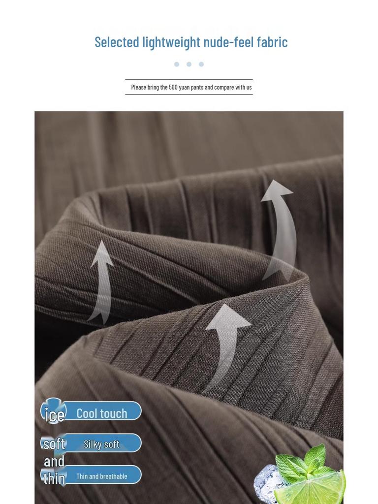 Drapey Yamamoto Women's Plus Size Ice Silk Wide Leg Pants - Summer Thin, Slimming, Sun Protection, Textured Casual Fit