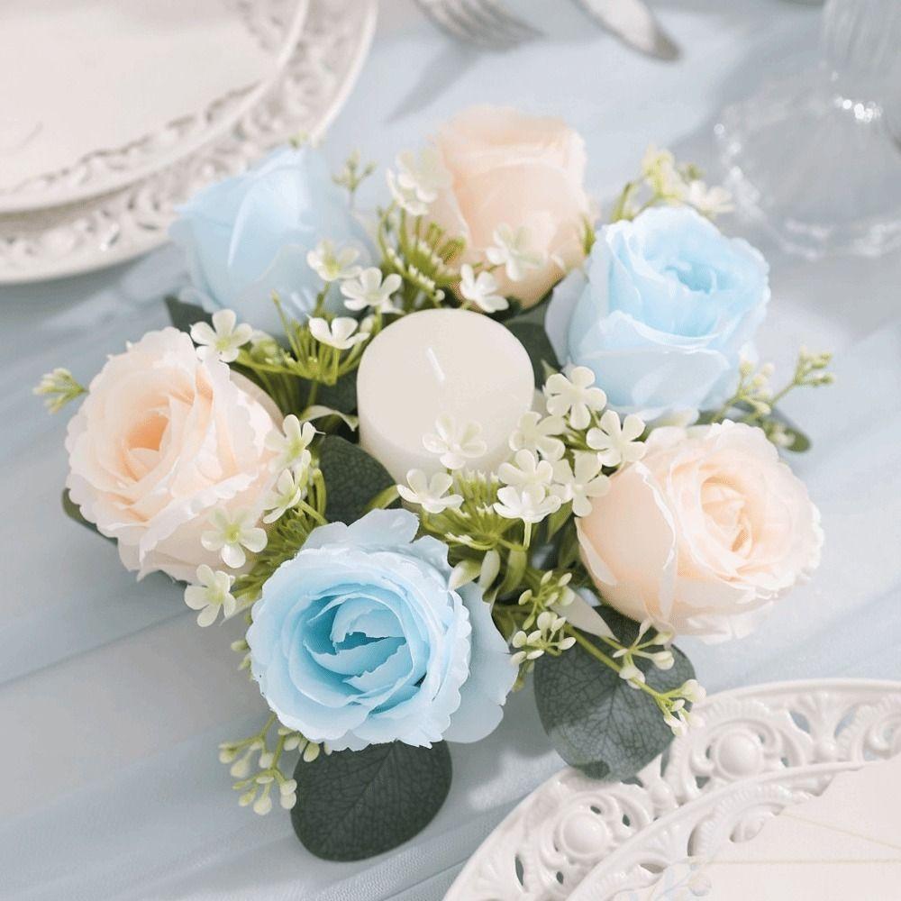 23/33cm Size Artificial Flowers Wreath Silk Material Garland Style Artificial Flowers Garland Wreath Shape Silk Fake Flower
