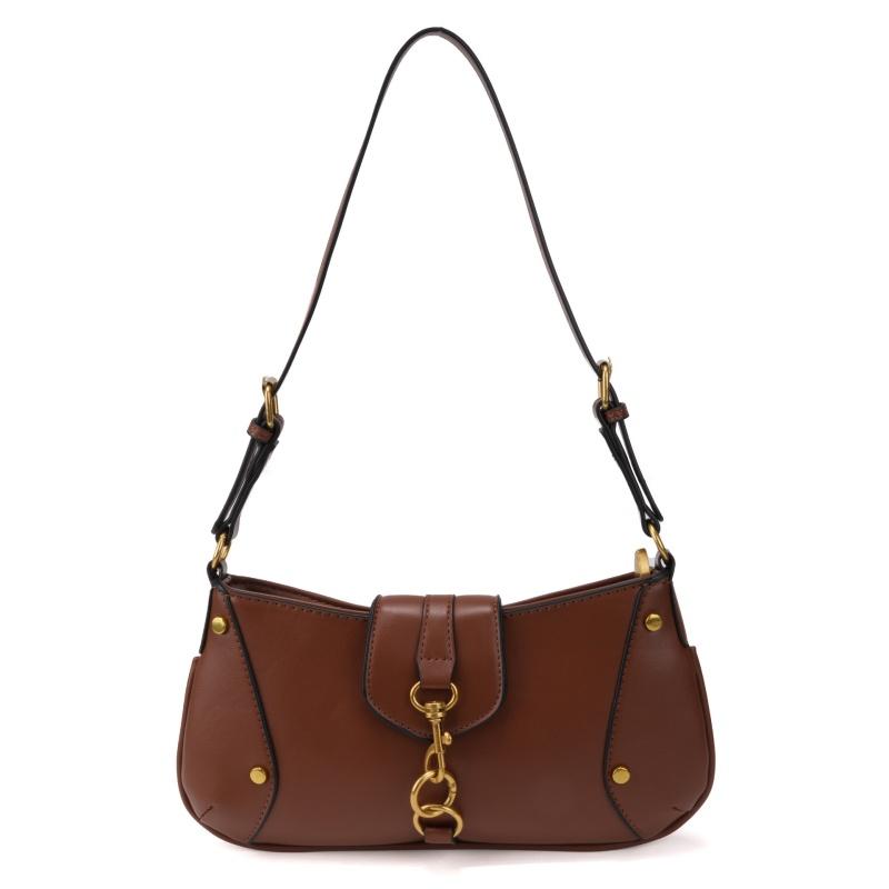 

New Vintage Lock Buckle Bowling Bag for Women Trendy Flip Commuting Shoulder Bag Versatile Shopper Purse Handbag