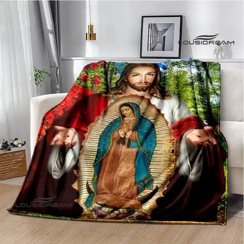 Virgin Mary Faith Print Blanket Flannel Soft Comfort Blanket Home Travel Blanket Kids Warm Blanket picnic blanket birthday gift