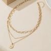Three-in-one Necklace Temperament, Advanced Stacking, Exquisite Layering, Autumn and Winter Hexagram Pendant with Diamonds