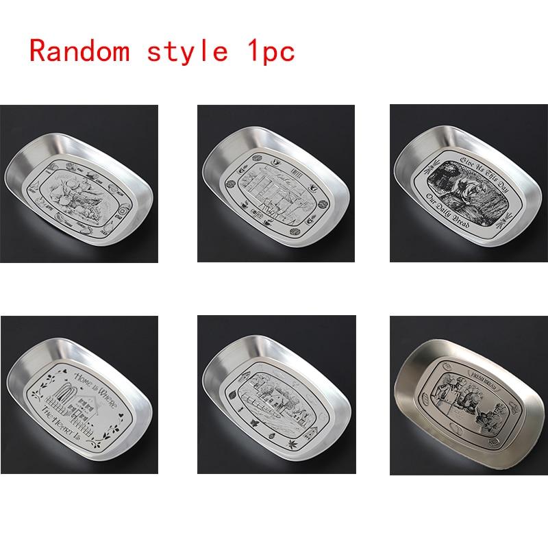 

Случайный узор 1 Фруктовая тарелка Тарелка для закусок Жестяная тарелка Европейская ретро-ресторан Сухофрукты Обеденная тарелка Металлические инструменты для пикника на открытом воздухе