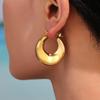 Qiong Yao Smooth Geometric 18K Gold-Plated Stainless Steel Colorfast Earrings