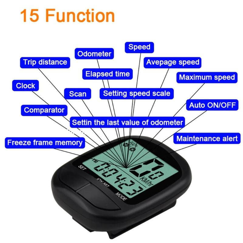 Speed Counter Code Table Bike Ride Speedometers Odometers Cycling Speed Counter for Outdoor and Daily Commutes