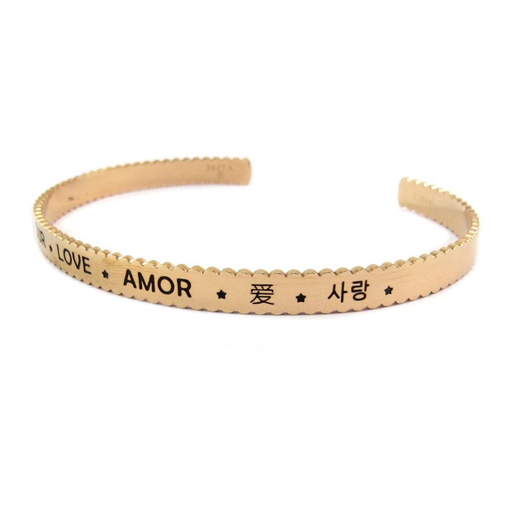 Les Trésors De Lily [P7975] - Designer Armband Stahl 'Nachrichten' Roségold (Liebe Love Amor . . . . ) - 65 mm 5 mm