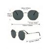 2 Pcs Metal Geometric&Round Frame Fashion Classical Sunglasses For Vacation Decors Photo Props
