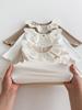 2024 Autumn Infant & Toddler Girls Lotus Collar Flower Print Long Sleeve Tops (0-2 Yrs)