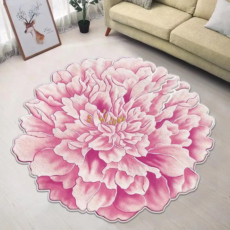 Nordic Flower Shaped Carpet Living Room Decoration Home Non-slip Mat Luxury Rugs for Bedroom Large Area Irregular Cloakroom Rug