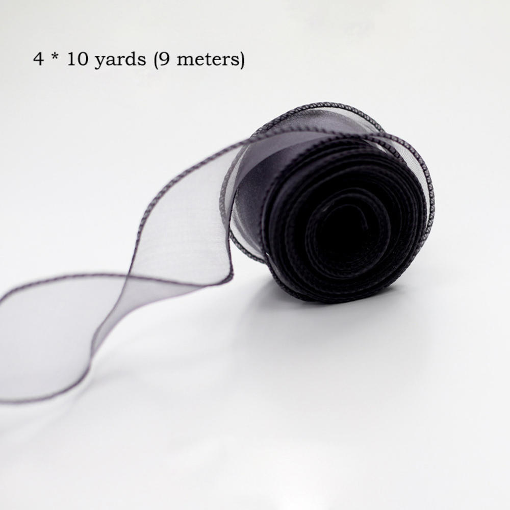 40mm 10Yards/Roll Fishtail Organza Ribbon For DIY Cake Gift Wrapping Decoration Wedding Party Bow Bouquet Wreath Sewing Supplies