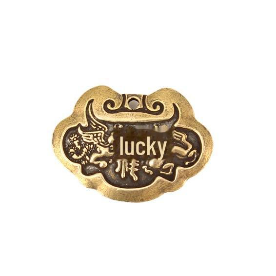 Collier porte-clés pendentif dragon et phénix en laiton fait main