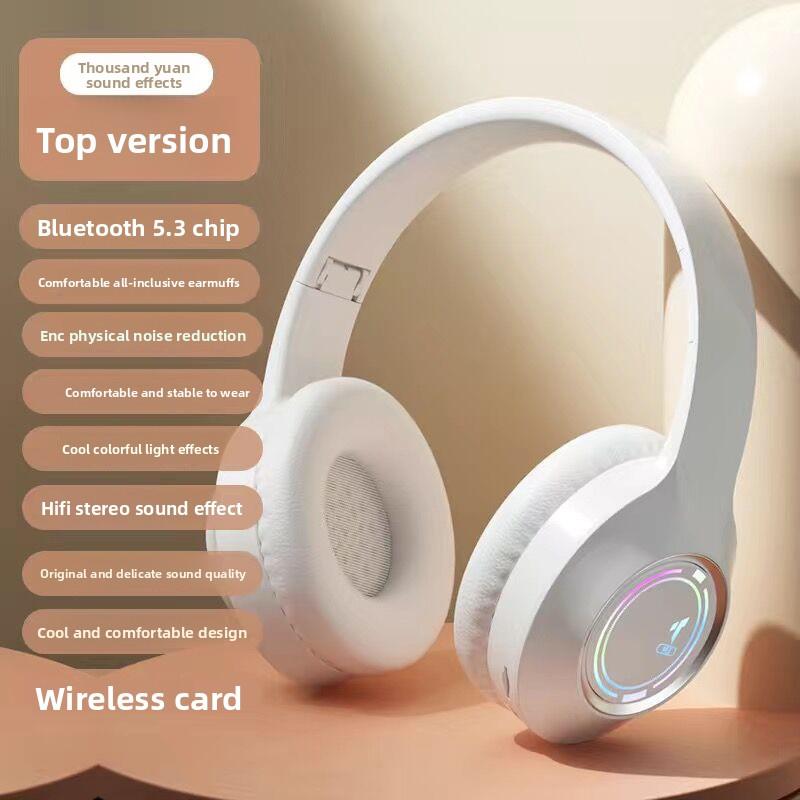 Luminous Bluetooth Headset, Headset, High-value E-sports Game Card, Folding Headset, Universal.