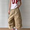 FlowStreet American Vintage Y2k 2000s Cargo Pants Women Harajuku Oversized Baggy Summer Shorts Trousers Streetwear Khaki Jean Capris