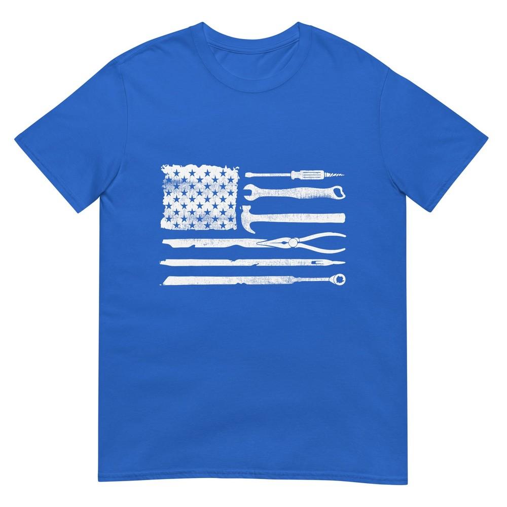 Usa Flag Car Mechanics Tool Kit Unisex Dad Funny Fathers Day Tshirt