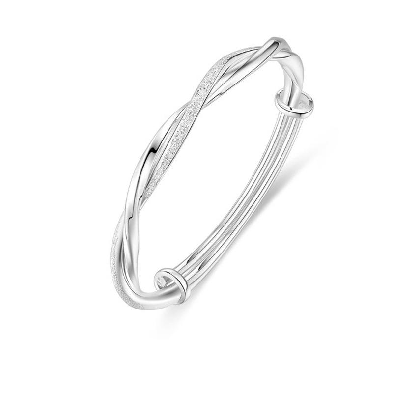 Solid Twisted Braided Mobius Push Pull Bangle Bracelet Fashion Jewelry For Women
