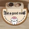 Cartoon Pet Placemat: Semi-Circle, Stain-Resistant, Quick-Drying, Non-Slip, Wear-Resistant, Diatomaceous Earth for Cats and Dogs.