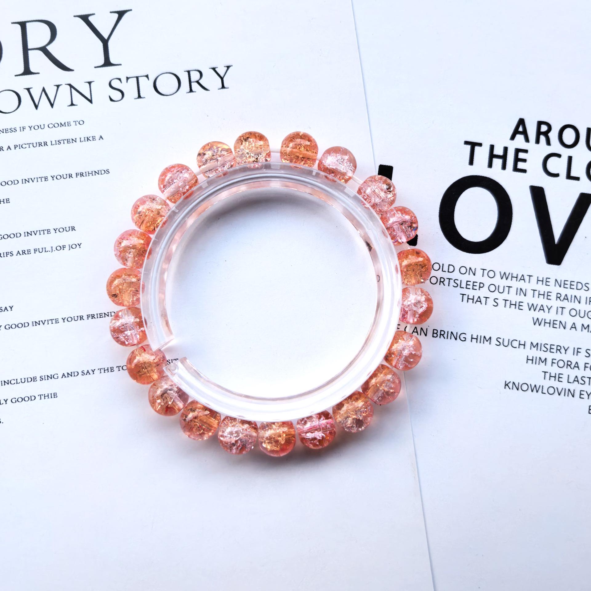 8 мм Двухцветные треснутые стеклянные бусины Браслет-обертка на палец для студентов