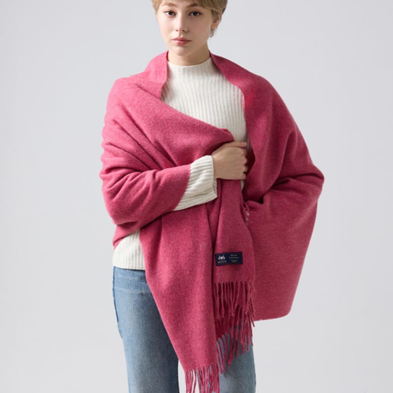 ABRAHAM MOON Merino Wool Shawl 70cm - Pink
