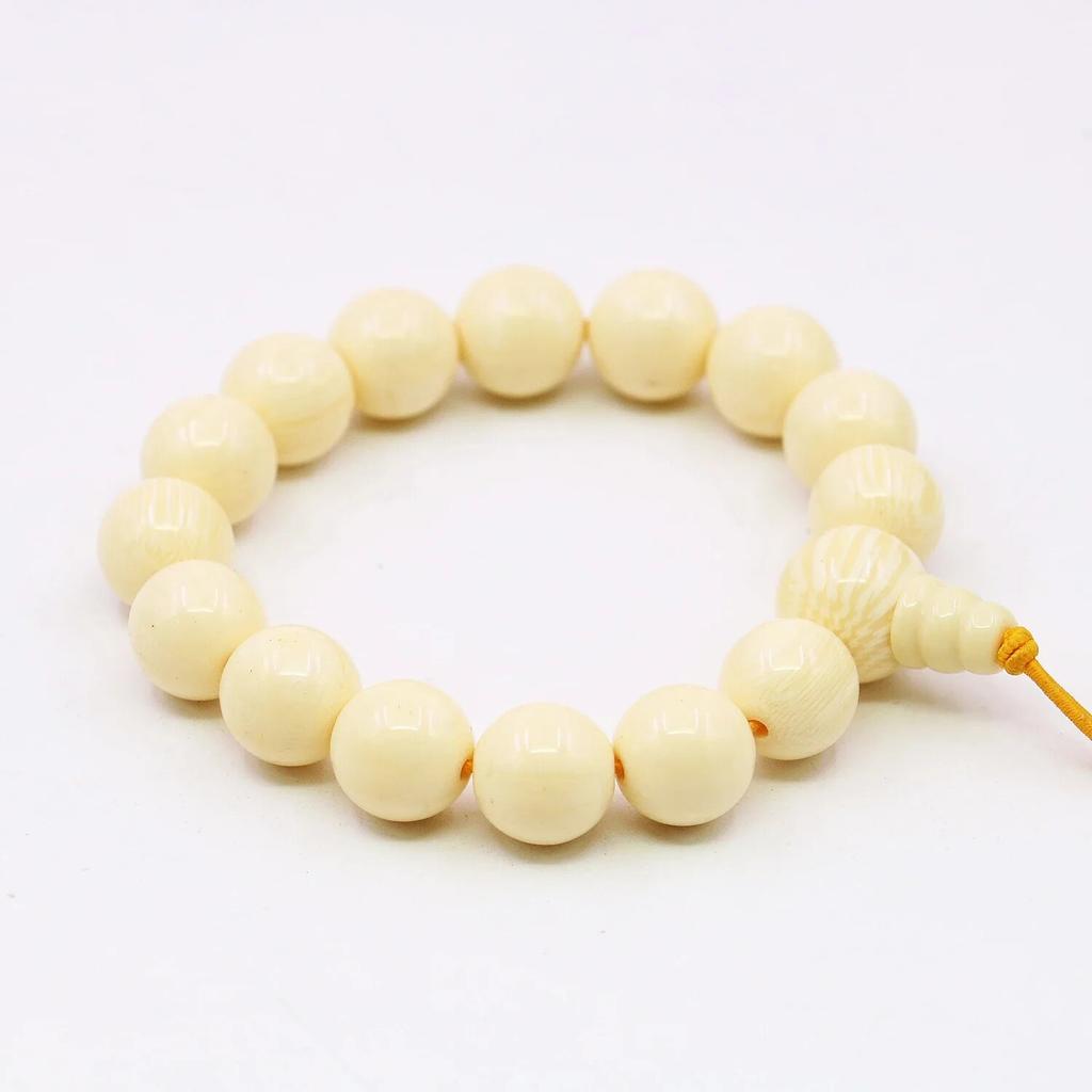 10/14mm Round Beige Beeswaxs Resin Bracelet Tee Amber DIY Anime Jewelry Making Design Women/men Gifts Elastic Bracelets Chain