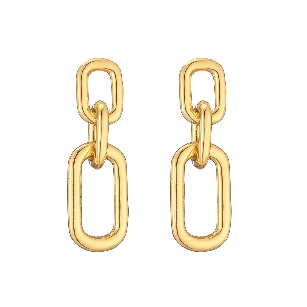 HECHENG,Creative Gold Color Geometric Irregular Hammered Earrings Vintage Twisted Hoop Earrings Set for Women Zircon