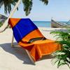 Asciugamano Geometrico Arancione e Blu Un asciugamano da spiaggia indispensabile per i viaggi in spiaggia