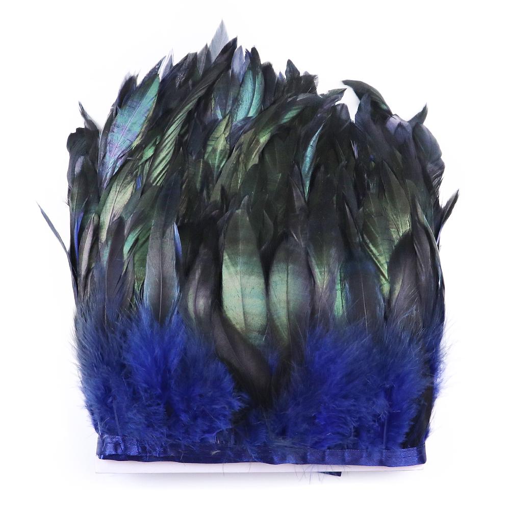 

1M Natural Rooster Chicken Pheasant Feather Trims Wedding Decor Carnival Sewing Clothes Dyed Rooster Plume Fringe Crafts 15-20CM 1Meters темно-синий