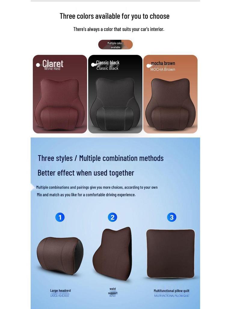 Car Headrest and Neck Pillow for Hyundai ix2535, Tucson, Verna, Elantra, and Wildlander