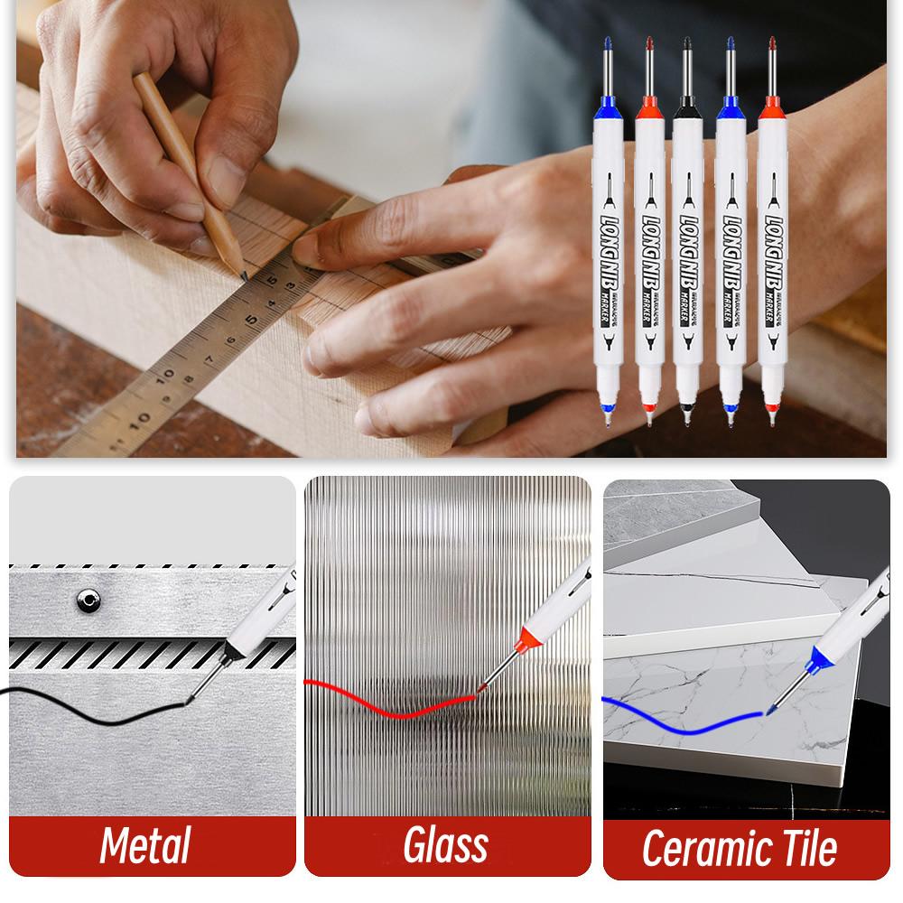 20mm Double-Tip Deep Hole Long Head Nib Markers Graffiti Marker Metal Pen Waterproof Woodworking Decoration Multi-Purpose Tools