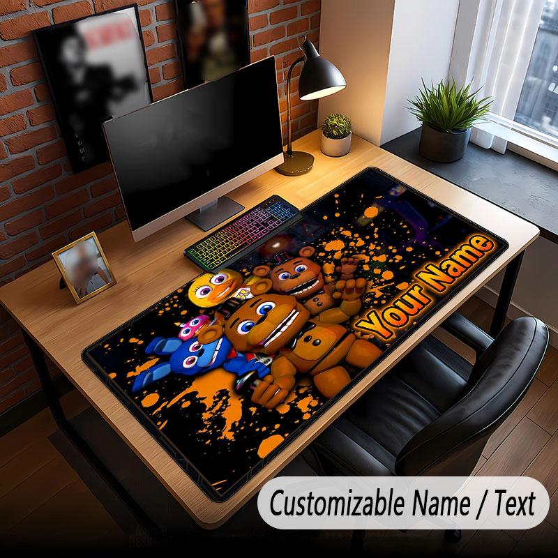 Custom Name Text Big Mouse Pad,Five Nights At Freddy’s Soft Non Slip Extended Desk Mat For Home Office