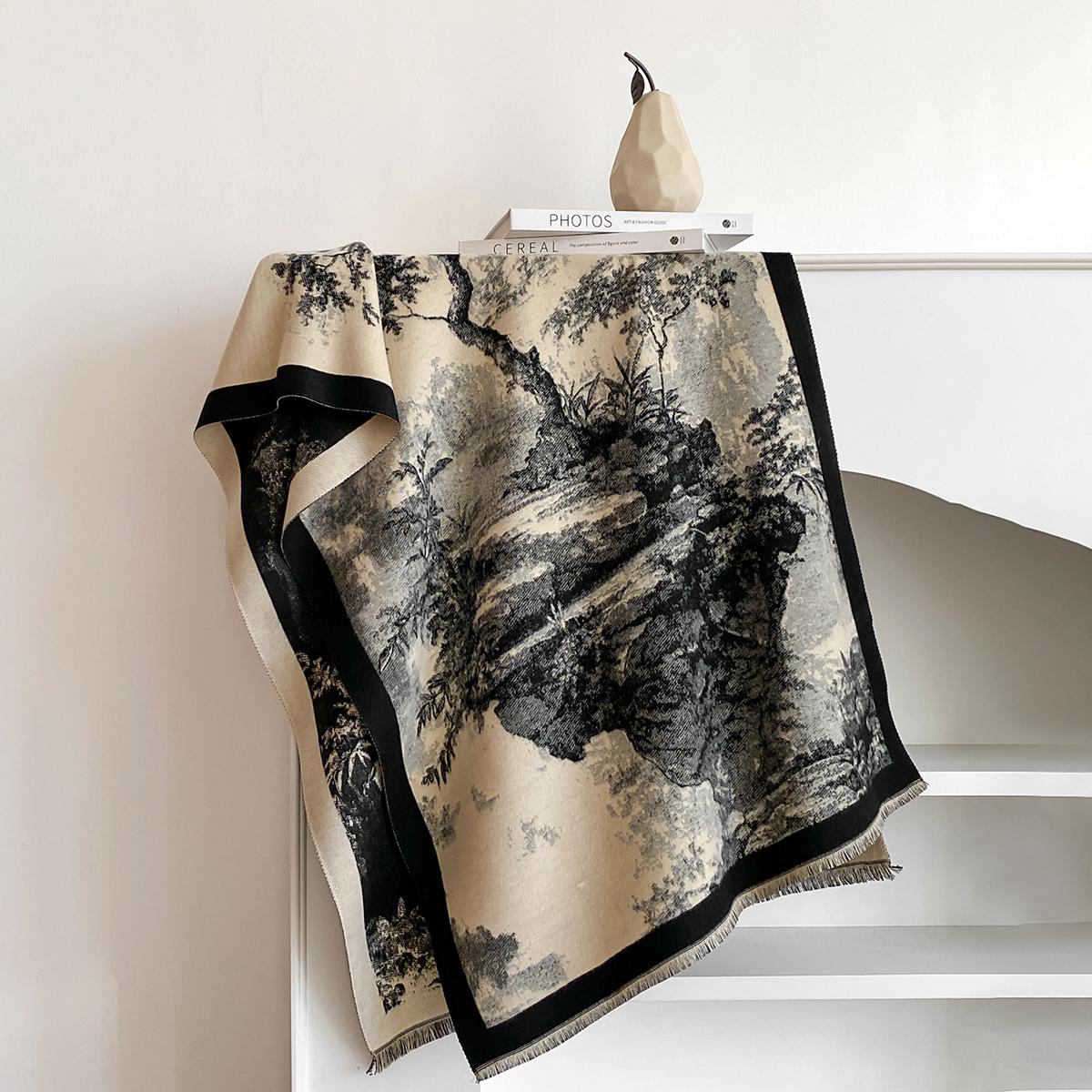 

Новый Роскошный Бренд Кашемировый Женский Шарф с Принтом Зимний Теплый Шаль и Палантин Бандана Пашмина Женский Фуляр Одеяло Пончо Шарфы