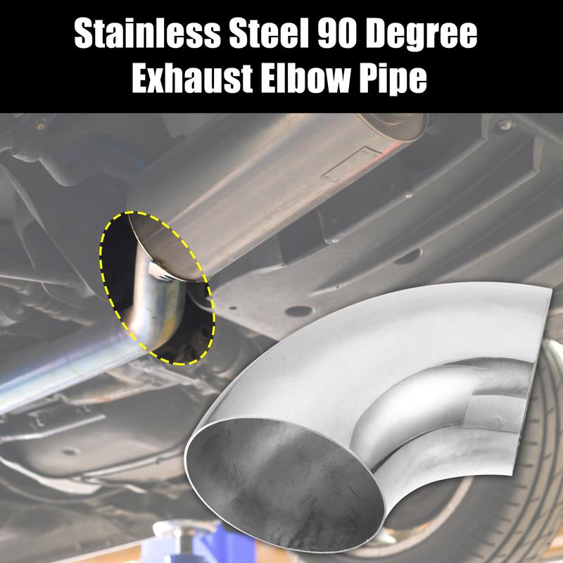 X Autohaux 2 Pc 1.25" 90 Degree Stainless Steel Car Exhaust Elbow Pipe 0.06" Thickness
