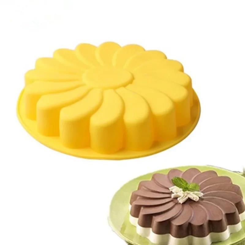 DIY 3D Fondant Silicone Cake Molds Sunflower Baking Dish Bakeware Cookie Mould Pastry Cake Decorating Tool Kitchen Accessories