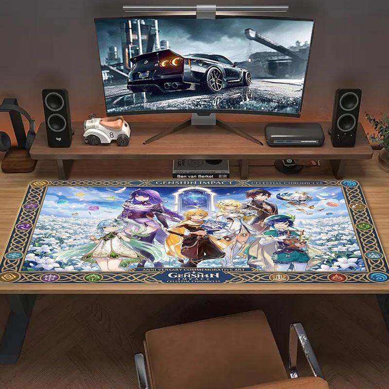 Genshin Impact Color Mouse Pad Large Gaming Table Cushion Non-slip Laptop Tablet Big Mousepad XXL Mat Mini PC Playmat With Lock edge